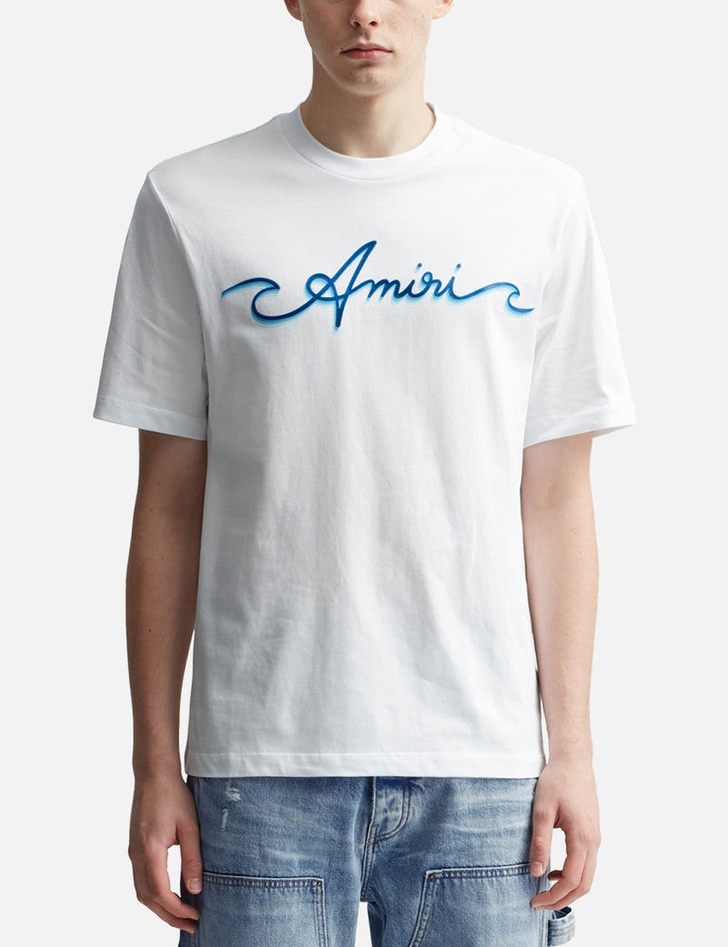 Amiri Men's White Wave T-Shirt