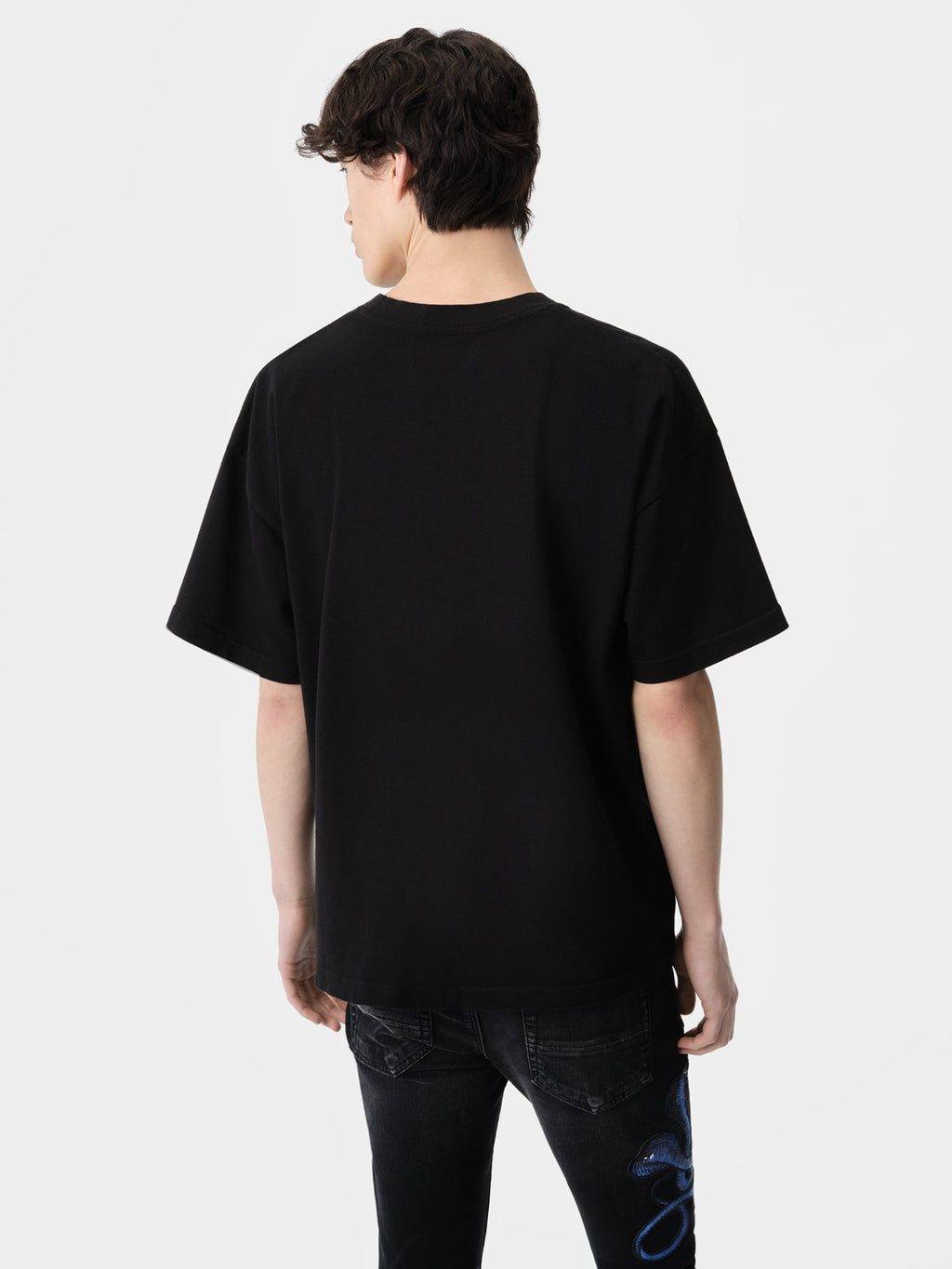 Amiri Men's Black and Blue Snake T-Shirt