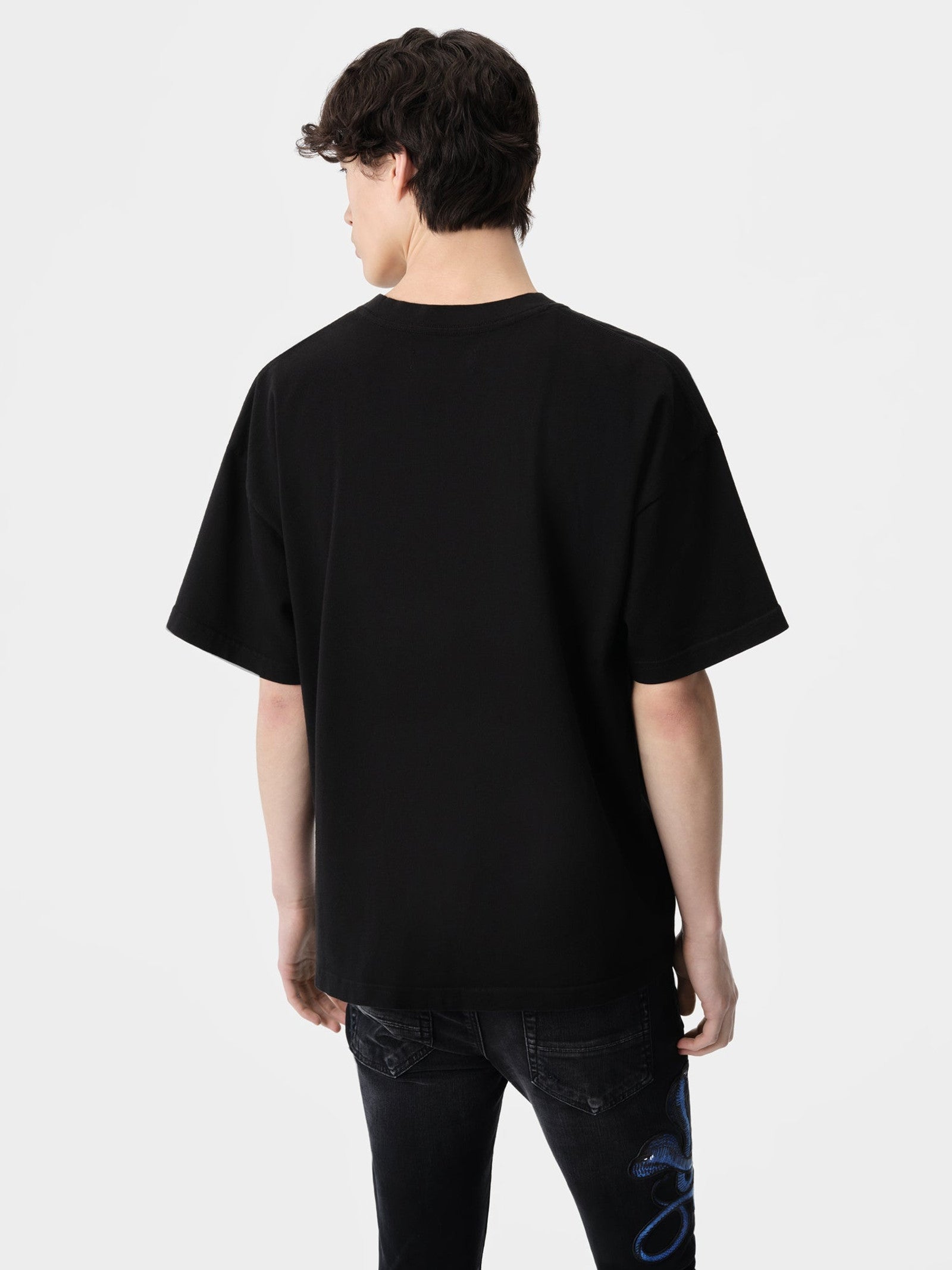 Amiri Men's Black and Blue Snake T-Shirt