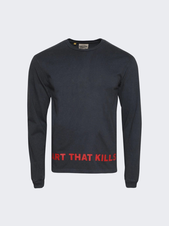 Gallery Dept Washed Black And Red Art that Kills Long Sleeve T-Shirt