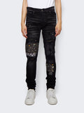 Amiri Artpatch Paint Checker Jeans - Aged Black