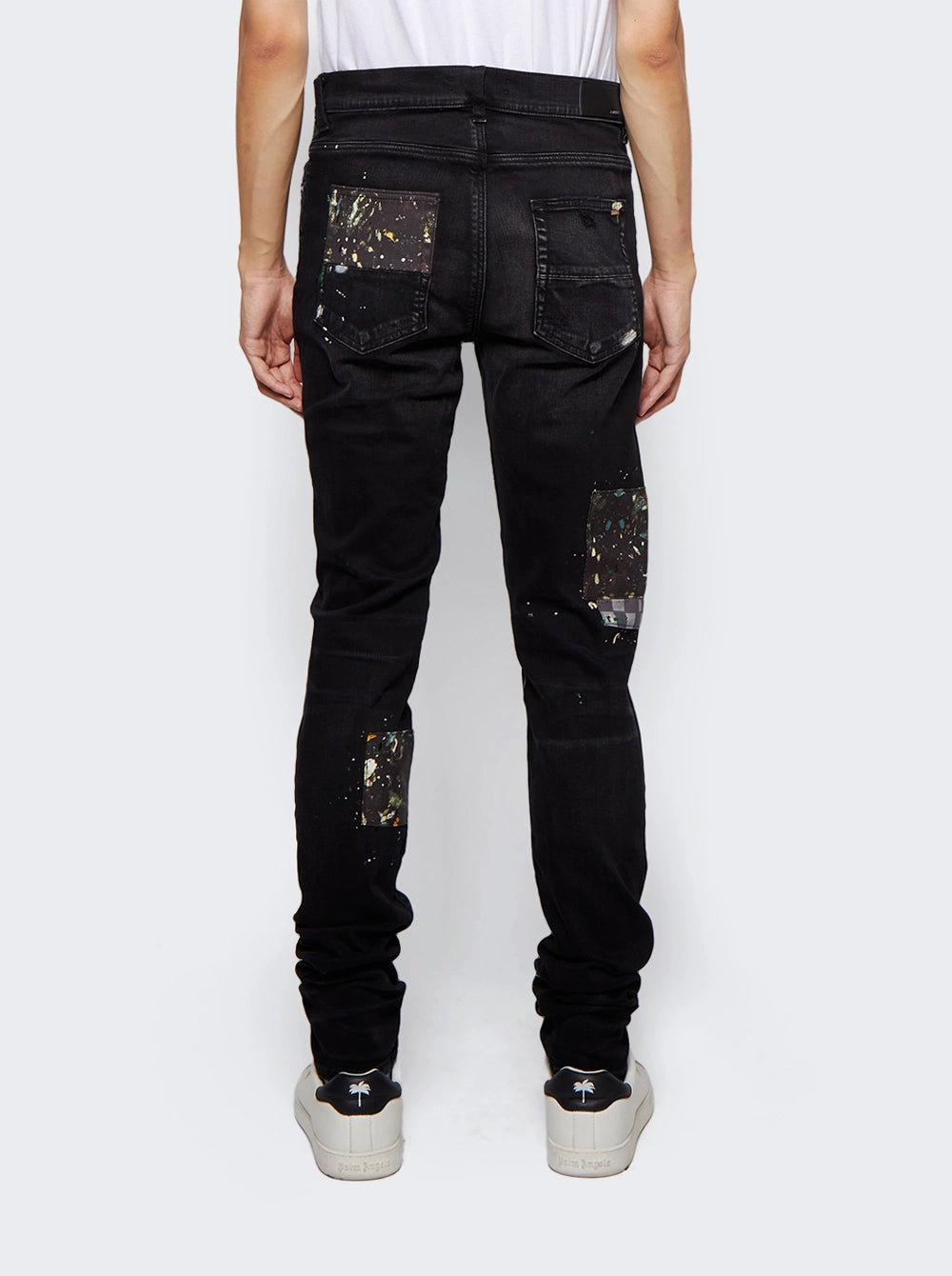 Amiri Artpatch Paint Checker Jeans - Aged Black