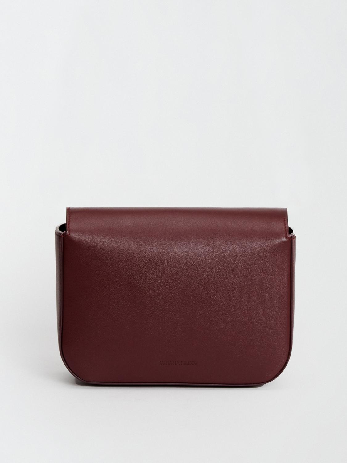 Fabiana Filippi Leather Messenger Bag with Eclipse Buckle - Burgundy