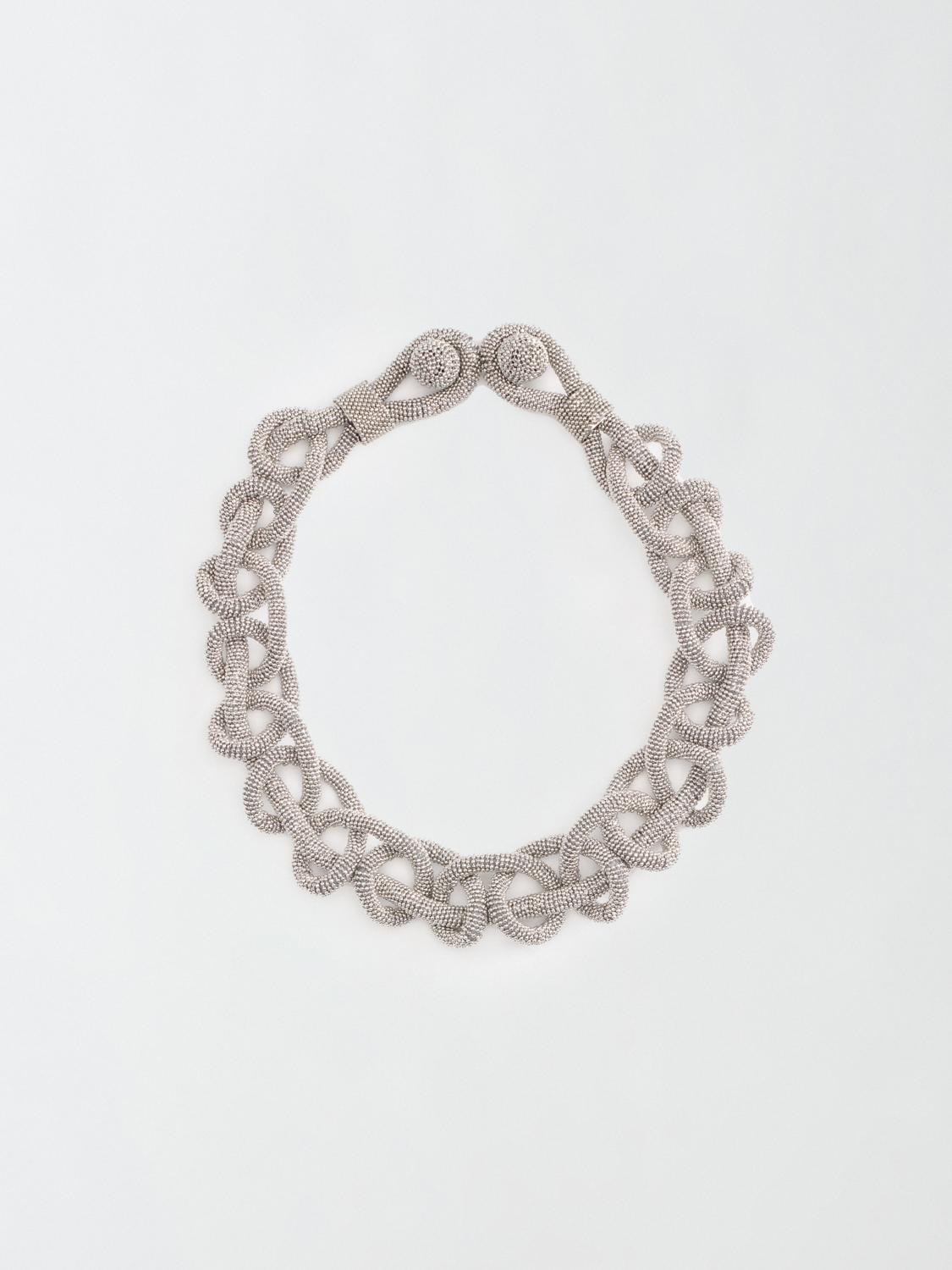 Fabiana Filippi Filo Diamante Chain Effect Necklace - Nickel
