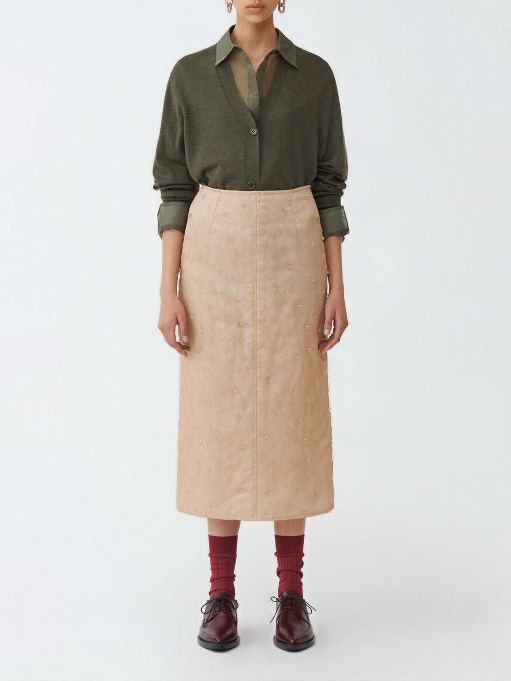 Fabiana Filippi Satin Organza Basic Shirt - Olive Green
