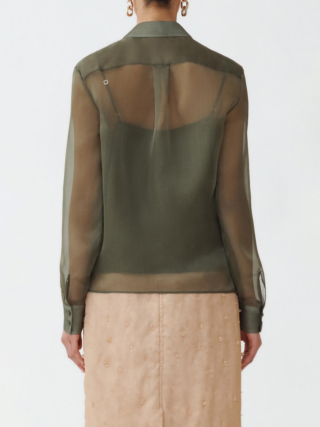 Fabiana Filippi Satin Organza Basic Shirt - Olive Green