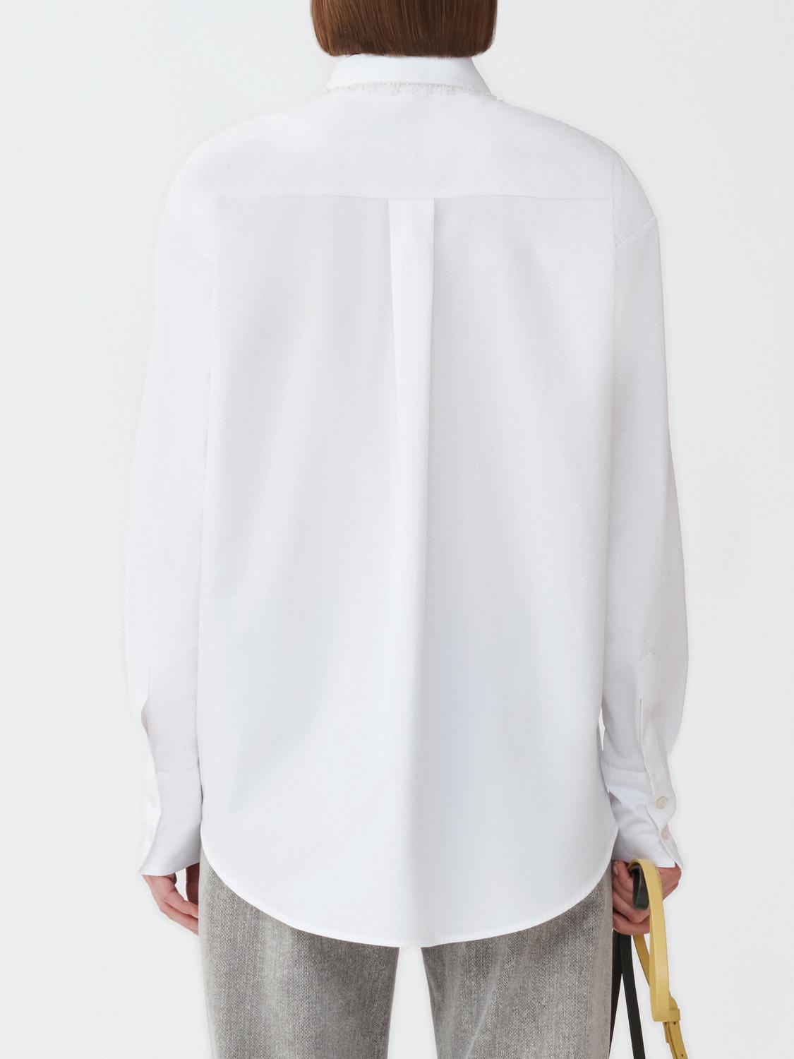 Fabiana Filippi Compact Poplin Boyfriend Shirt with Galassia Piping - White