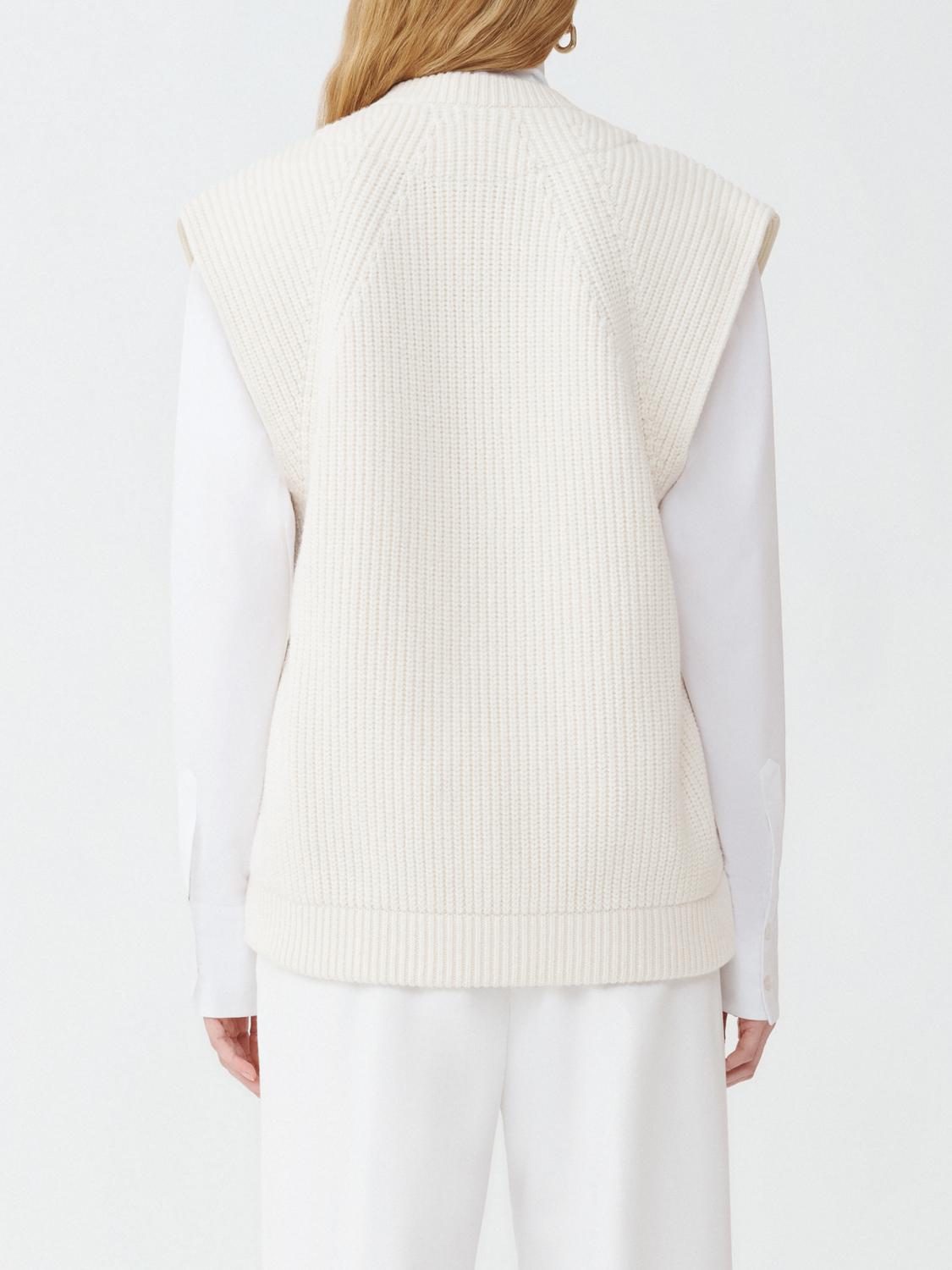 Fabiana Filippi Tech Taffeta Quilted Vest with Knit Back - Ivory