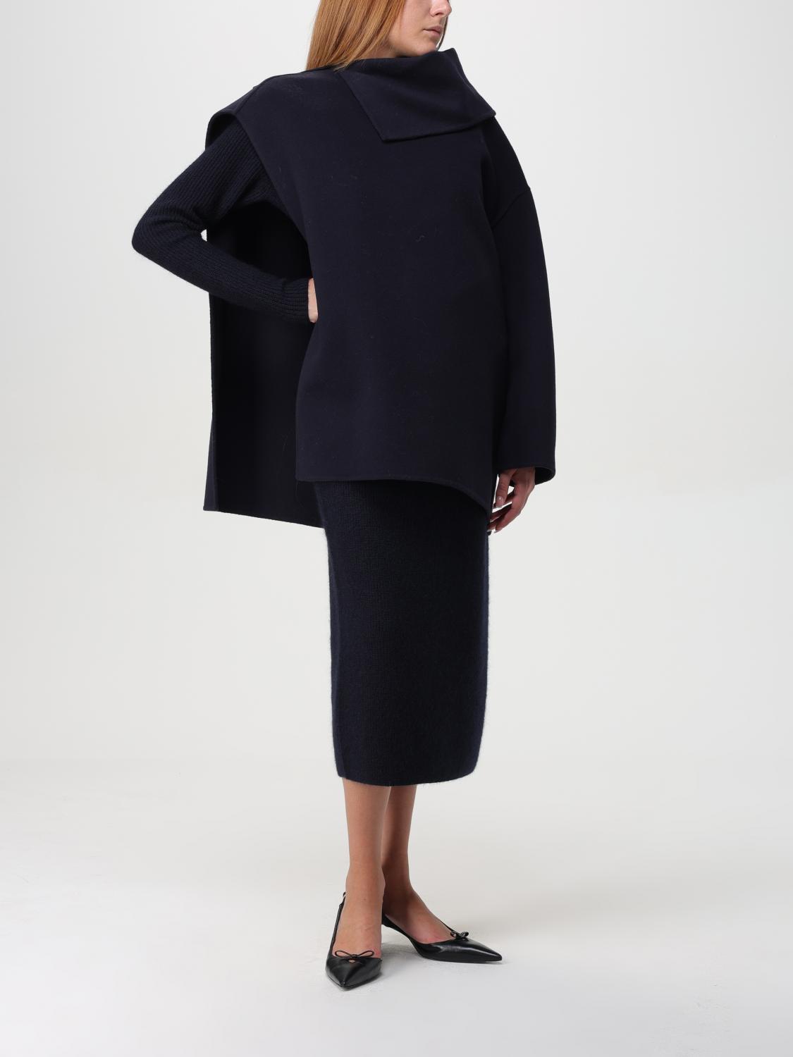 Fabiana Filippi Wool Cashmere One Sleeve Cape - Midnight Blue