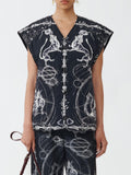 Fabiana Filippi Printed Nylon Quilted Vest - Midnight Blue