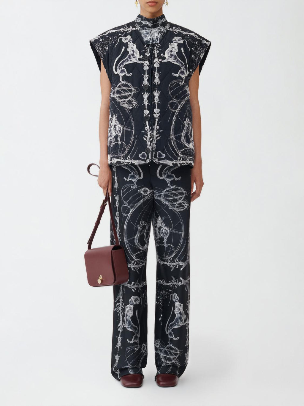 Fabiana Filippi Printed Nylon Quilted Vest - Midnight Blue