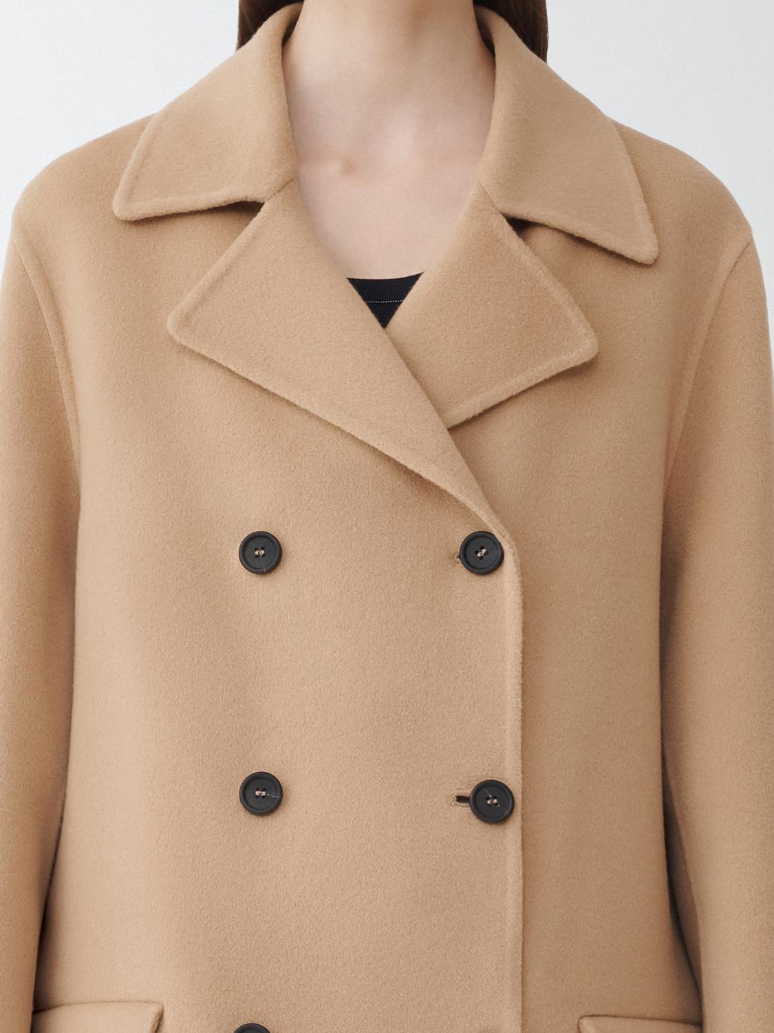 Fabiana Filippi Wool Cashmere Double Double-Breasted Topcoat - Camel