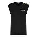 Balmain Women's Cotton Sleeveless Logo Tank T-Shirt - Black