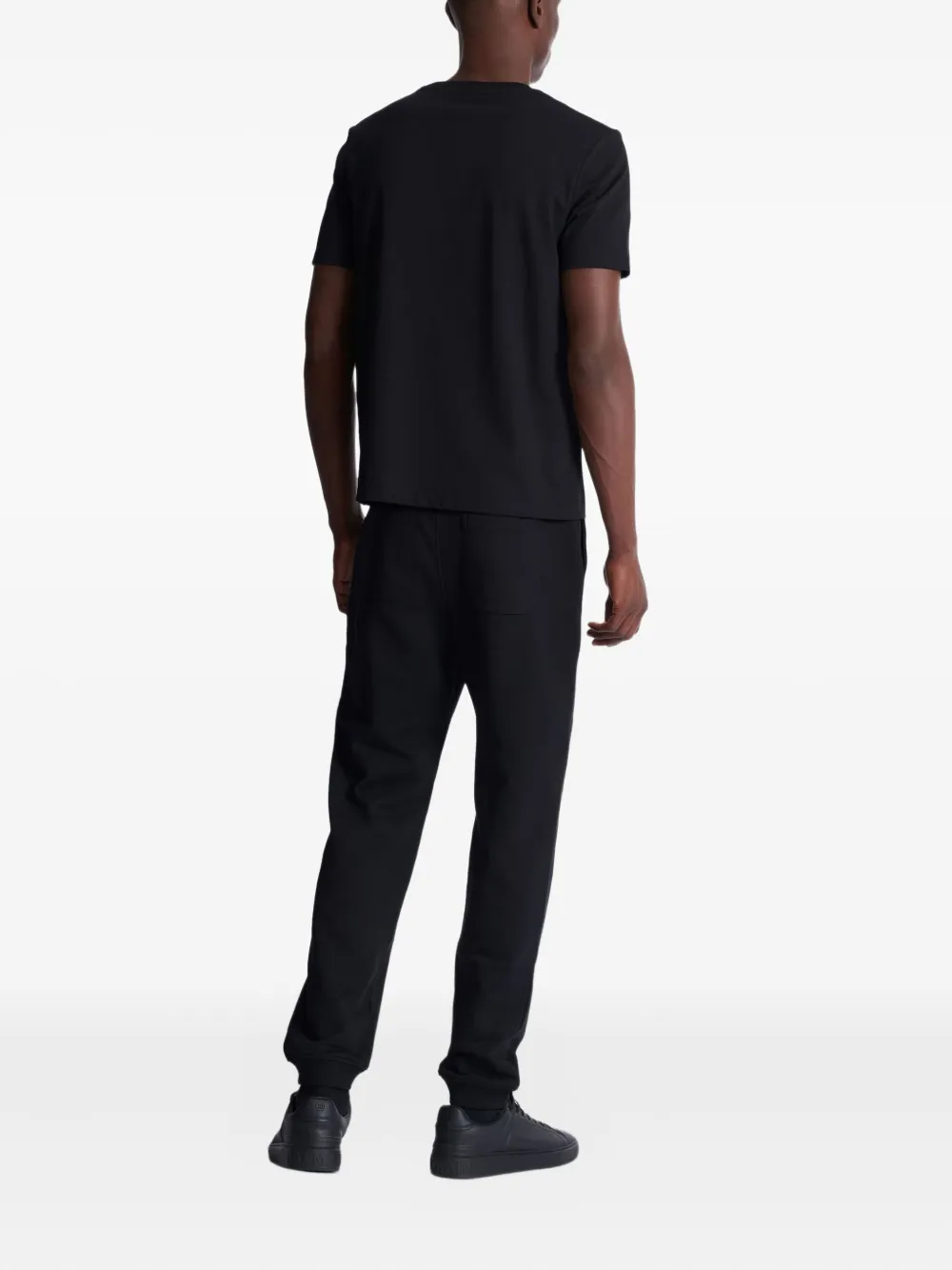 Balmain Black Double Logo Cotton T-Shirt