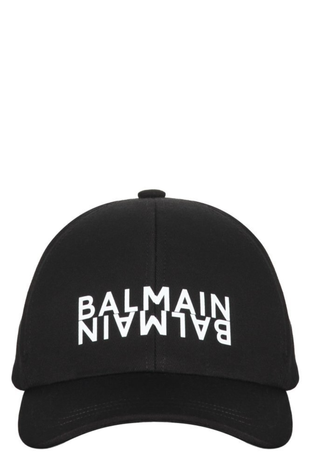 Balmain Double Logo Cotton Hat - Black