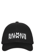 Balmain Double Logo Cotton Hat - Black