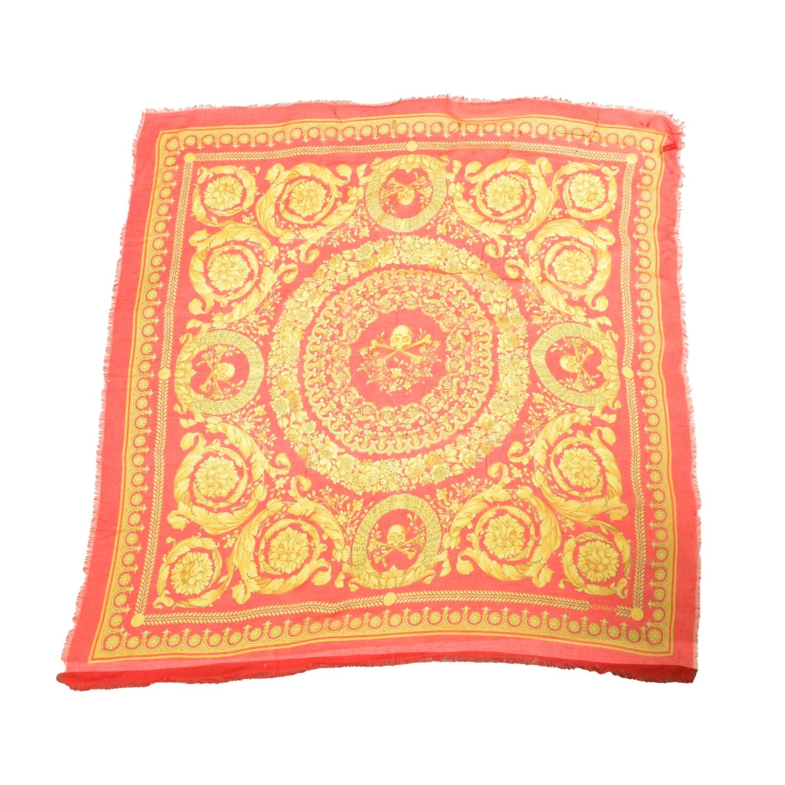 Versace Red/Gold Silk Scarf