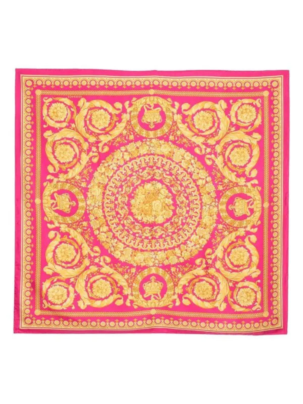 Versace Fuchsia/Gold Silk Scarf
