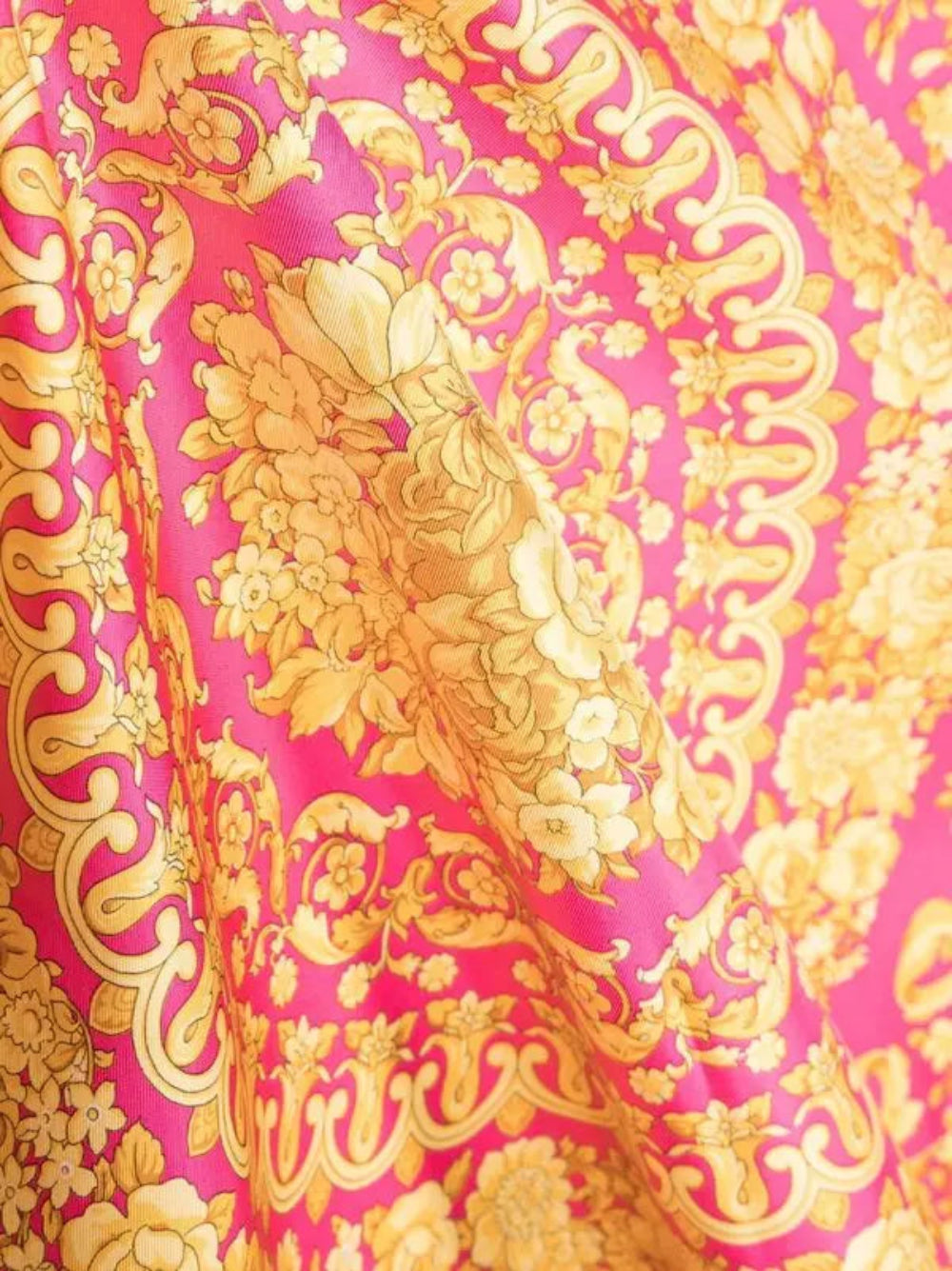 Versace Fuchsia/Gold Silk Scarf