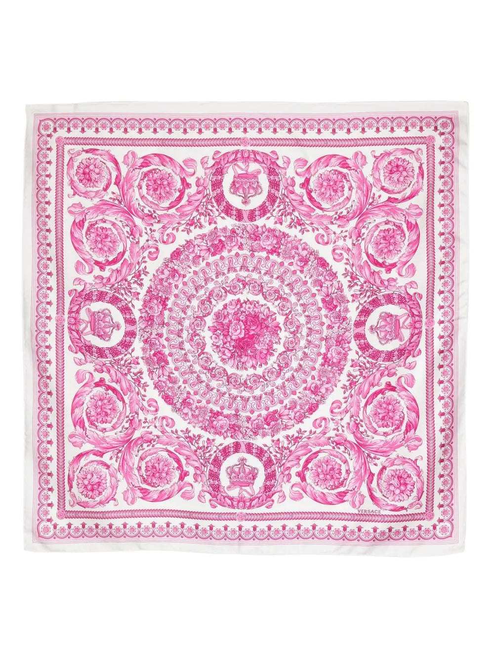 Versace White/Pink Silk Scarf