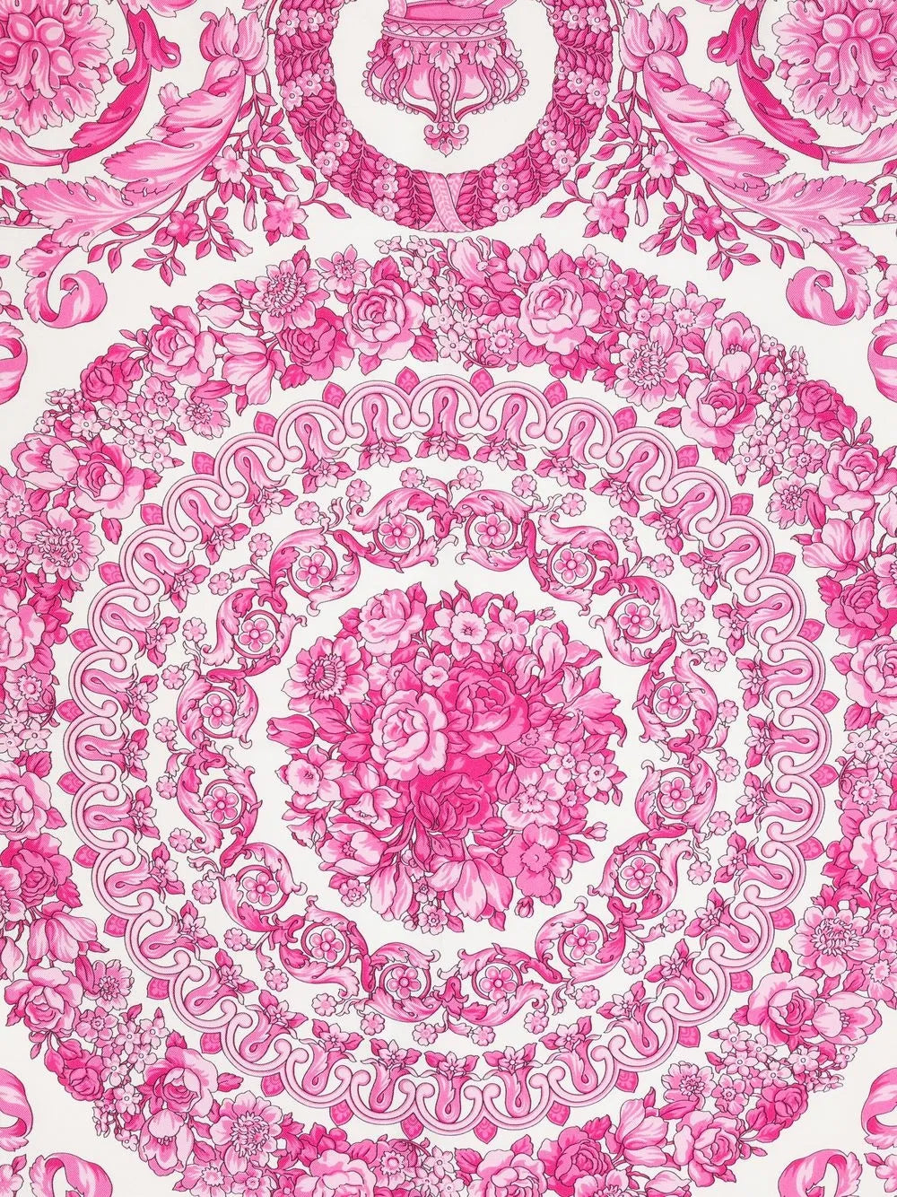 Versace White/Pink Silk Scarf