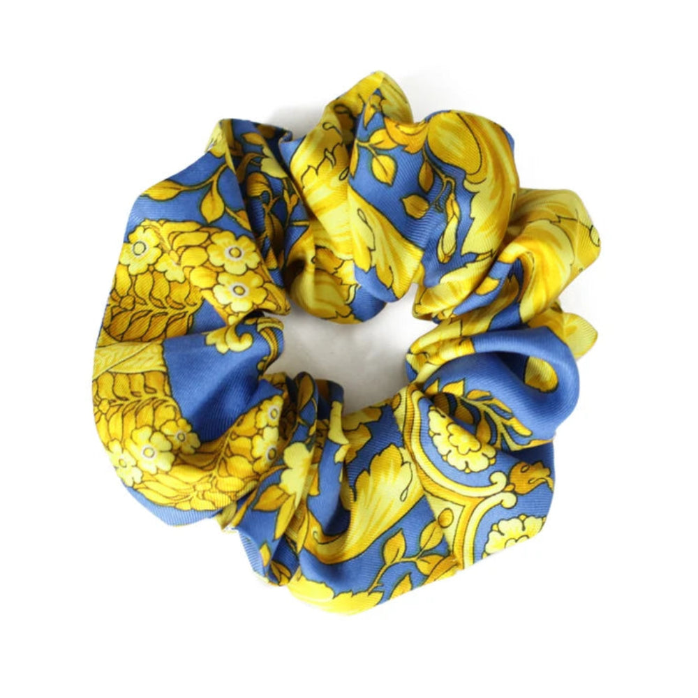 Versace Blue/Gold Silk Scarf 90 cm