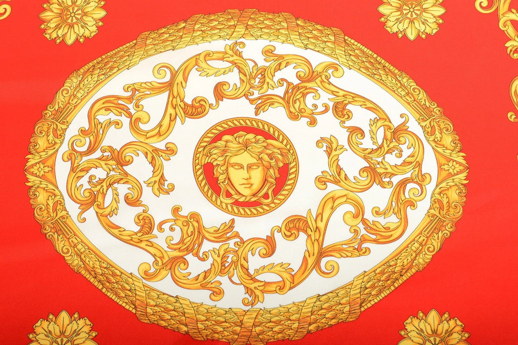 Versace Red/White/Gold Silk Scarf