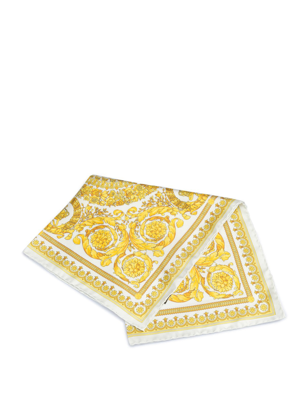 Versace White/Gold Silk Scarf