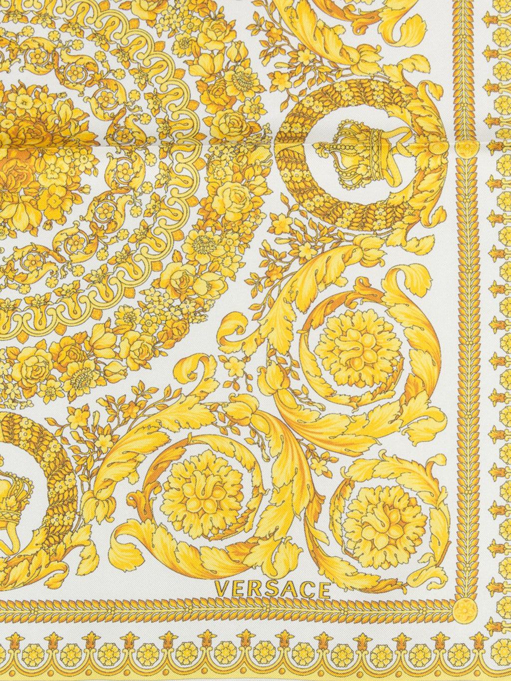 Versace White/Gold Silk Scarf