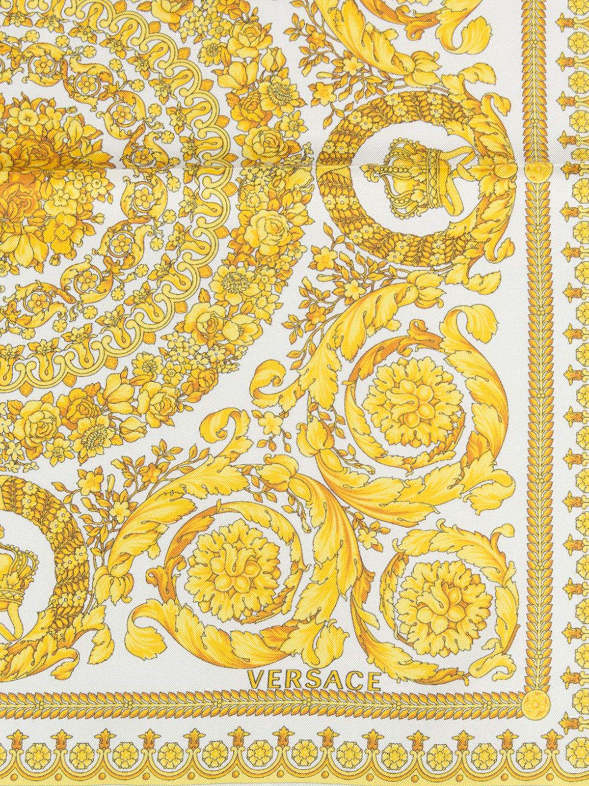 Versace White/Gold Silk Scarf