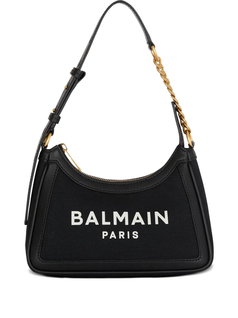 Balmain B-Army Shoulder Canvas and Leather Bag