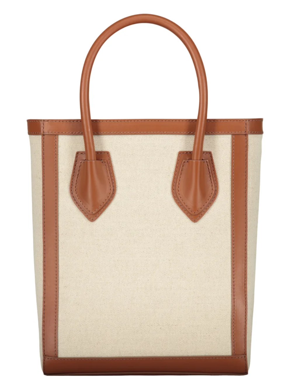 Balmain Leather Trimmed Canvas Tote Bag - Beige