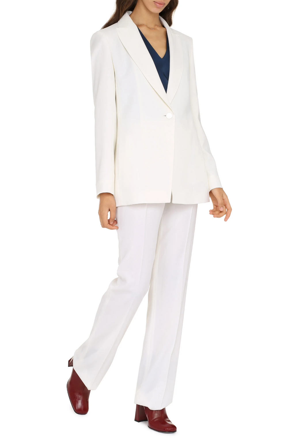 Max Mara Studio Women's Funghi Tailored Jacket in White – Size 42