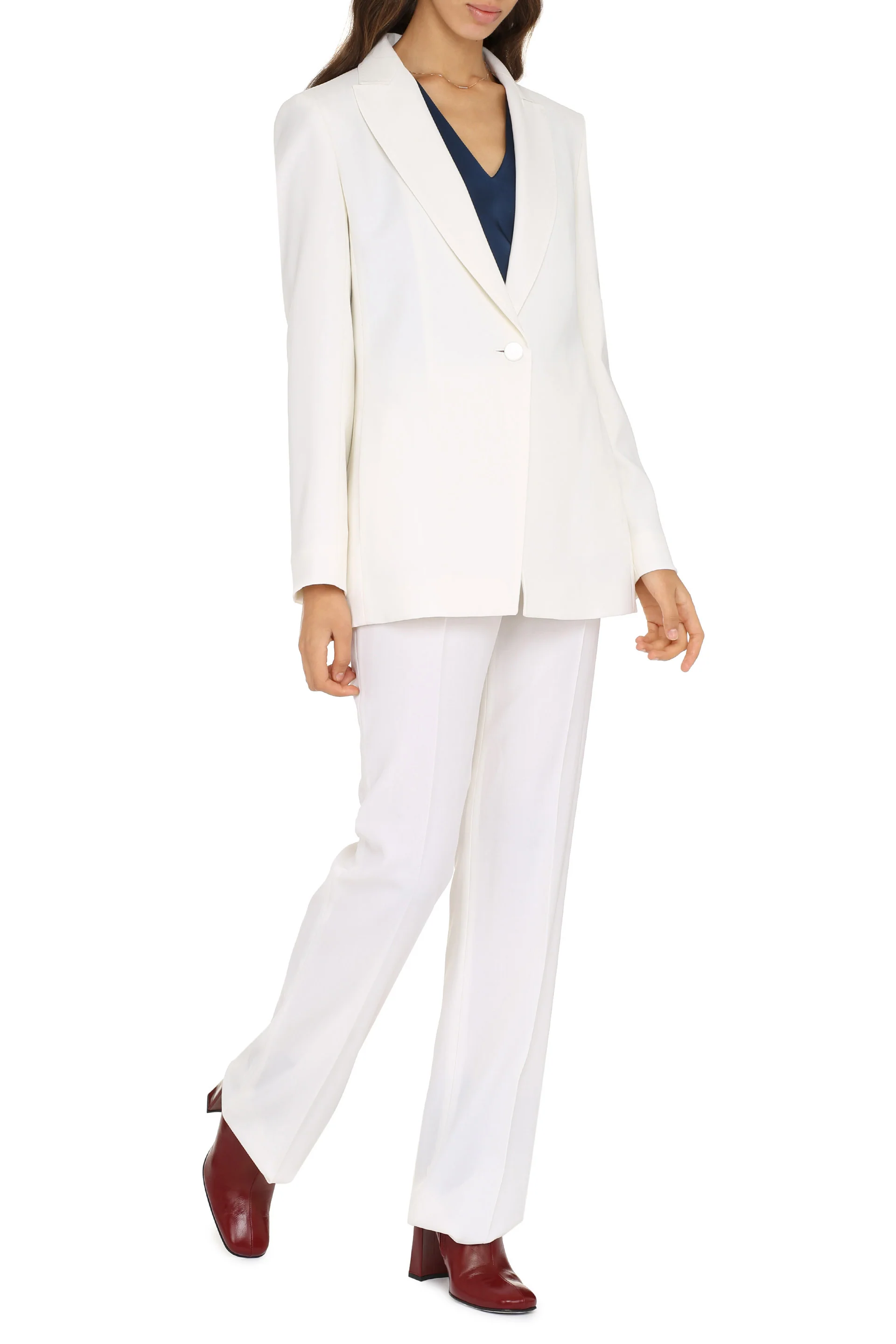 Max Mara Studio Women's Funghi Tailored Jacket in White – Size 42