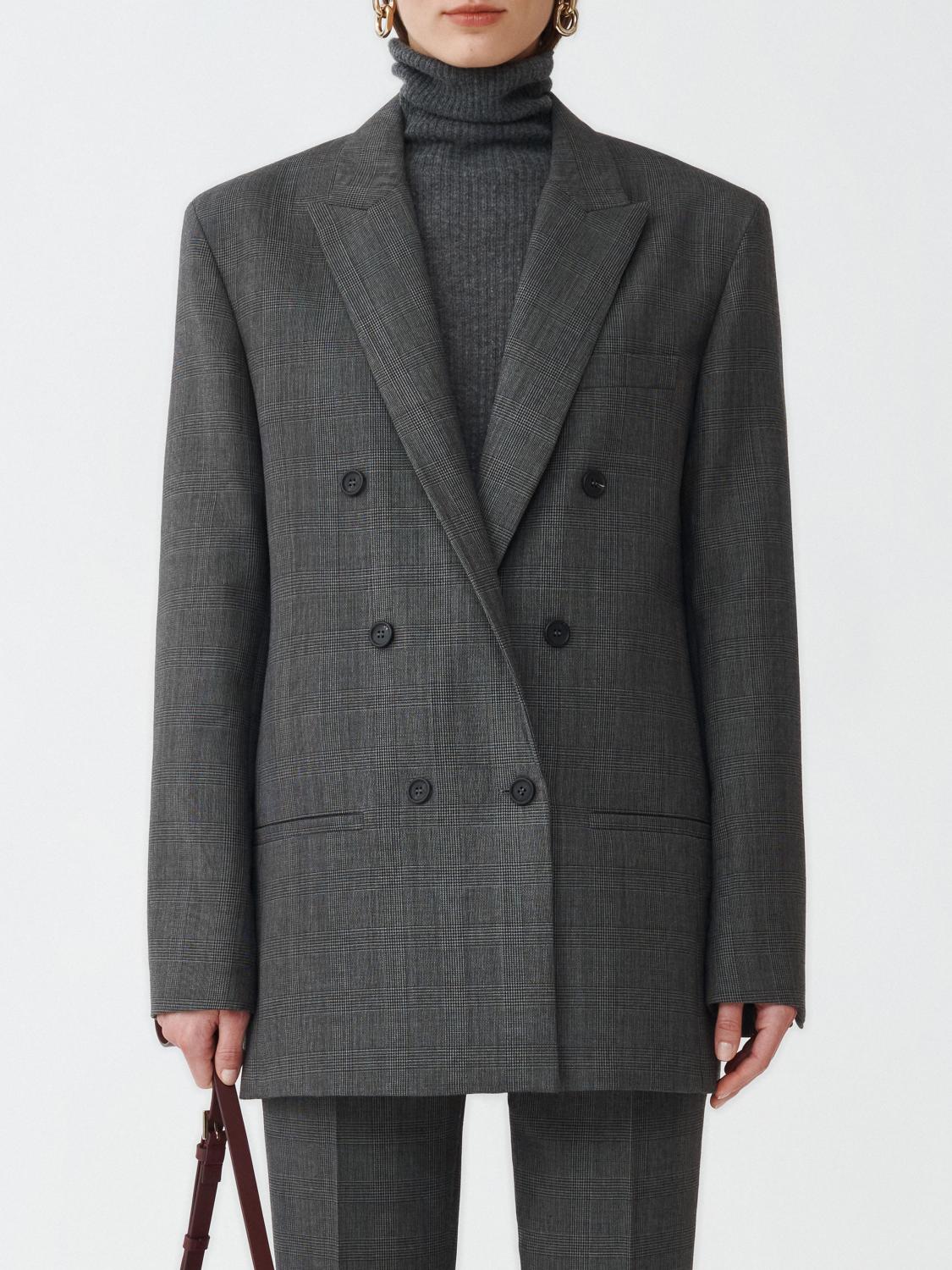 Fabiana Filippi Prince of Wales Oversize Double-Breasted Jacket - Dark Grey/Black