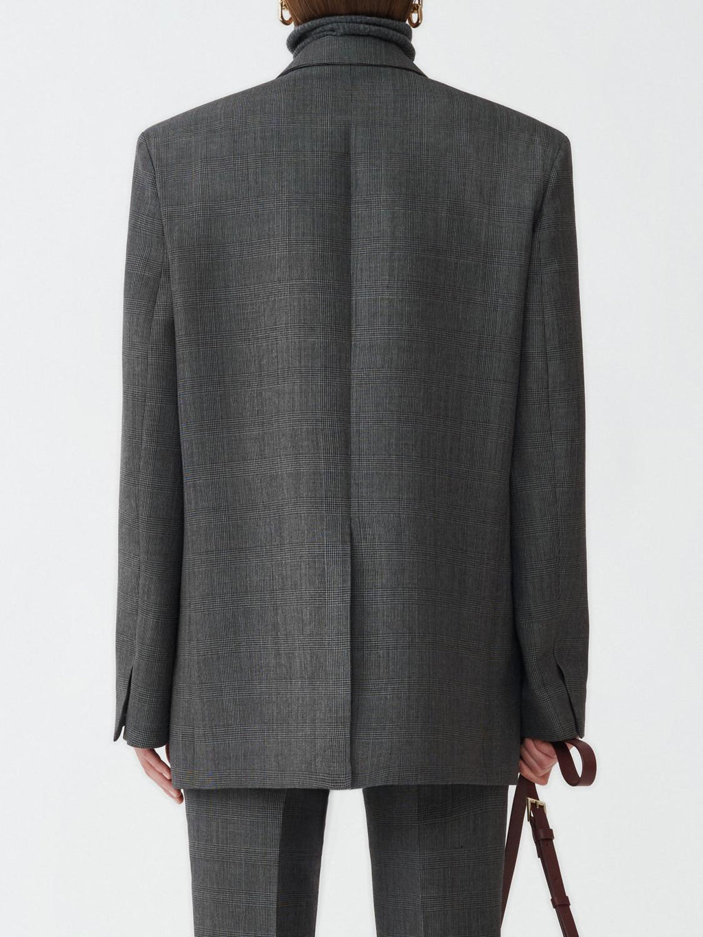 Fabiana Filippi Prince of Wales Oversize Double-Breasted Jacket - Dark Grey/Black