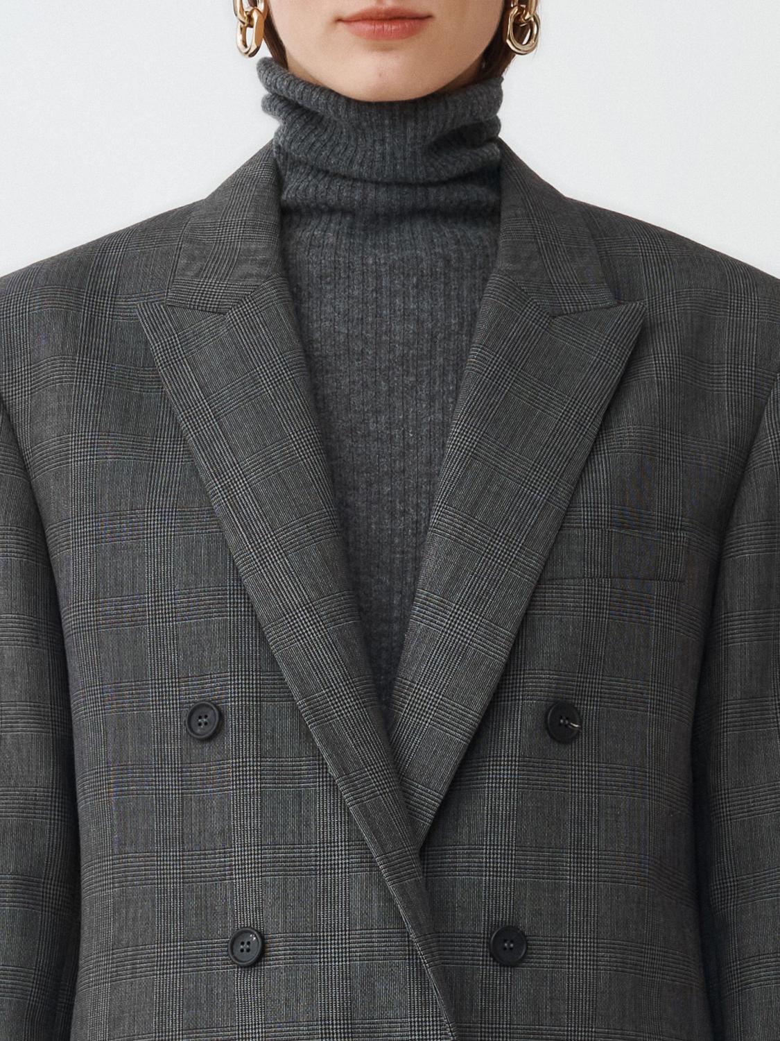 Fabiana Filippi Prince of Wales Oversize Double-Breasted Jacket - Dark Grey/Black