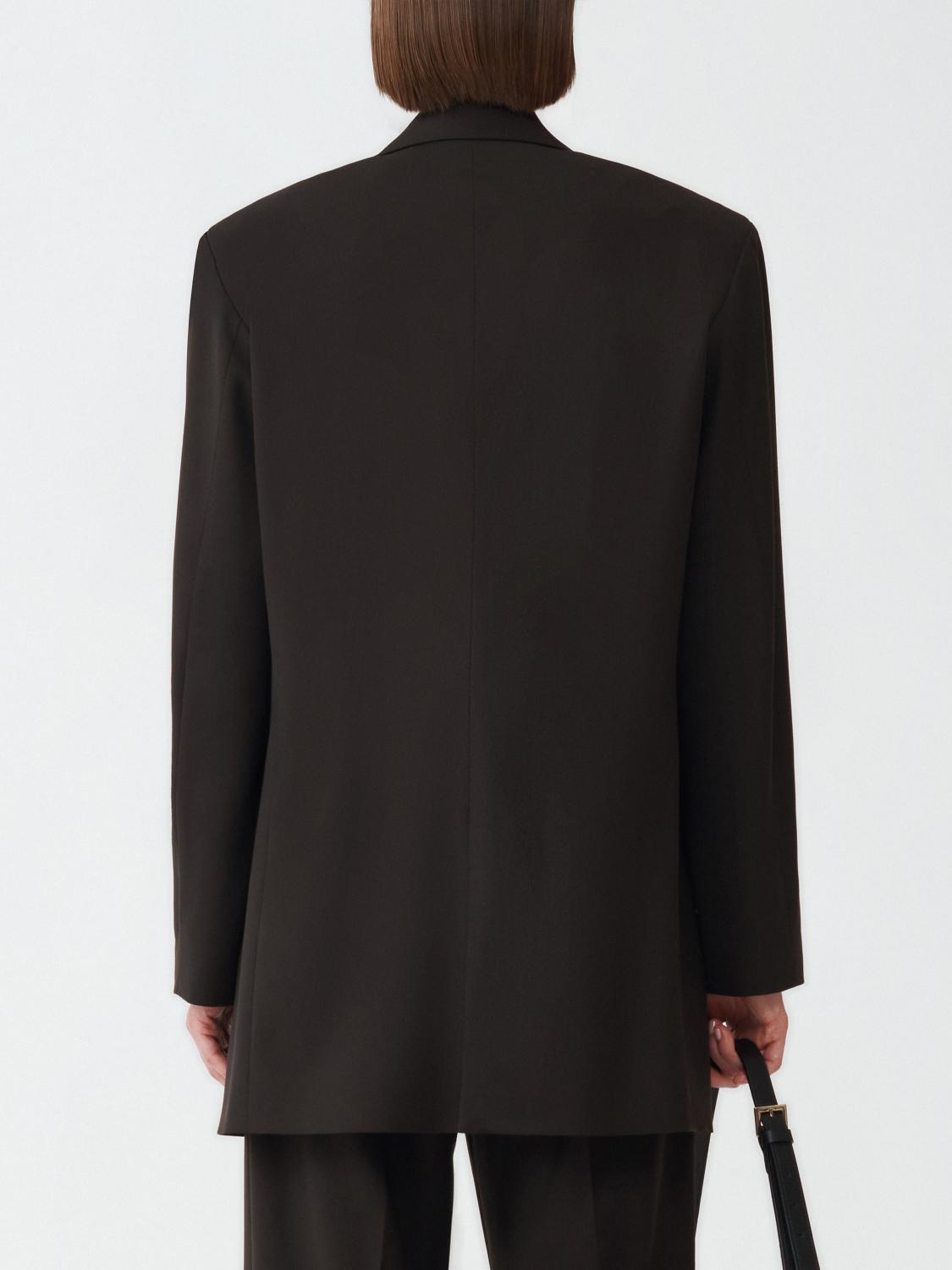 Fabiana Filippi Bistretch Wool Oversize Double-Breasted Jacket - Dark Brown
