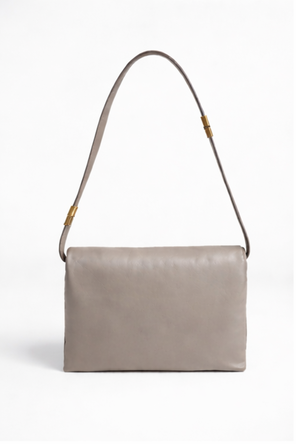 Marni Prisma Large Leather Shoulder Bag - Cork Beige
