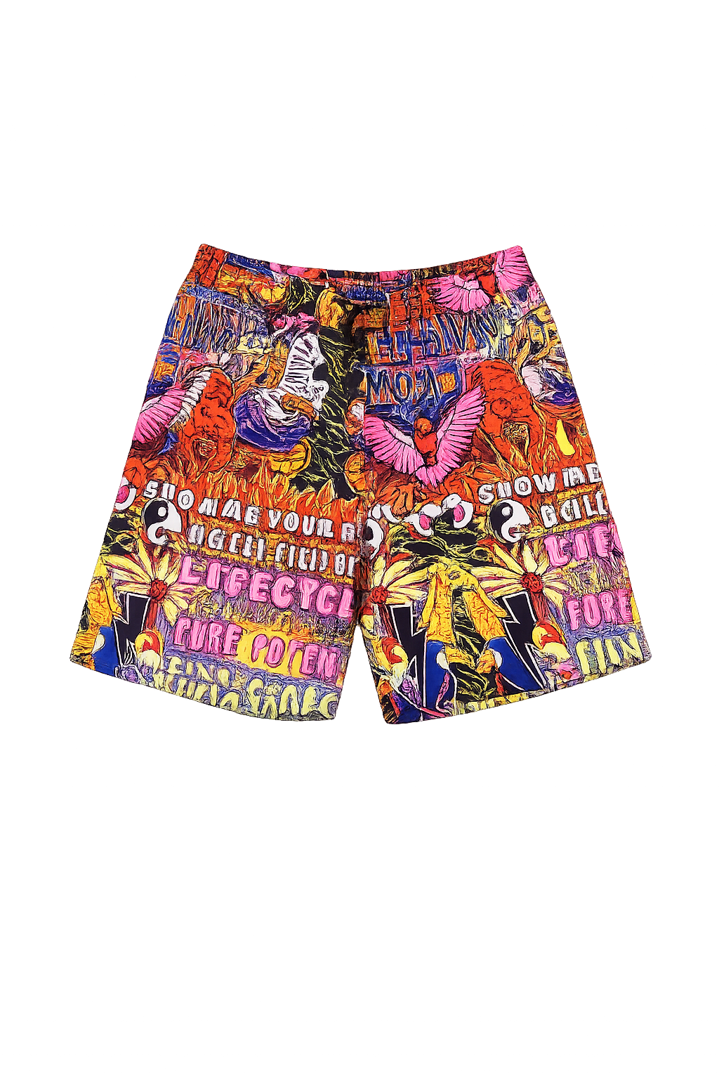 Neil Barrett Men's Multicolored Collage Shorts