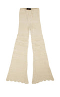 Amiri Checkered Crochet Flare Pants- Ivory
