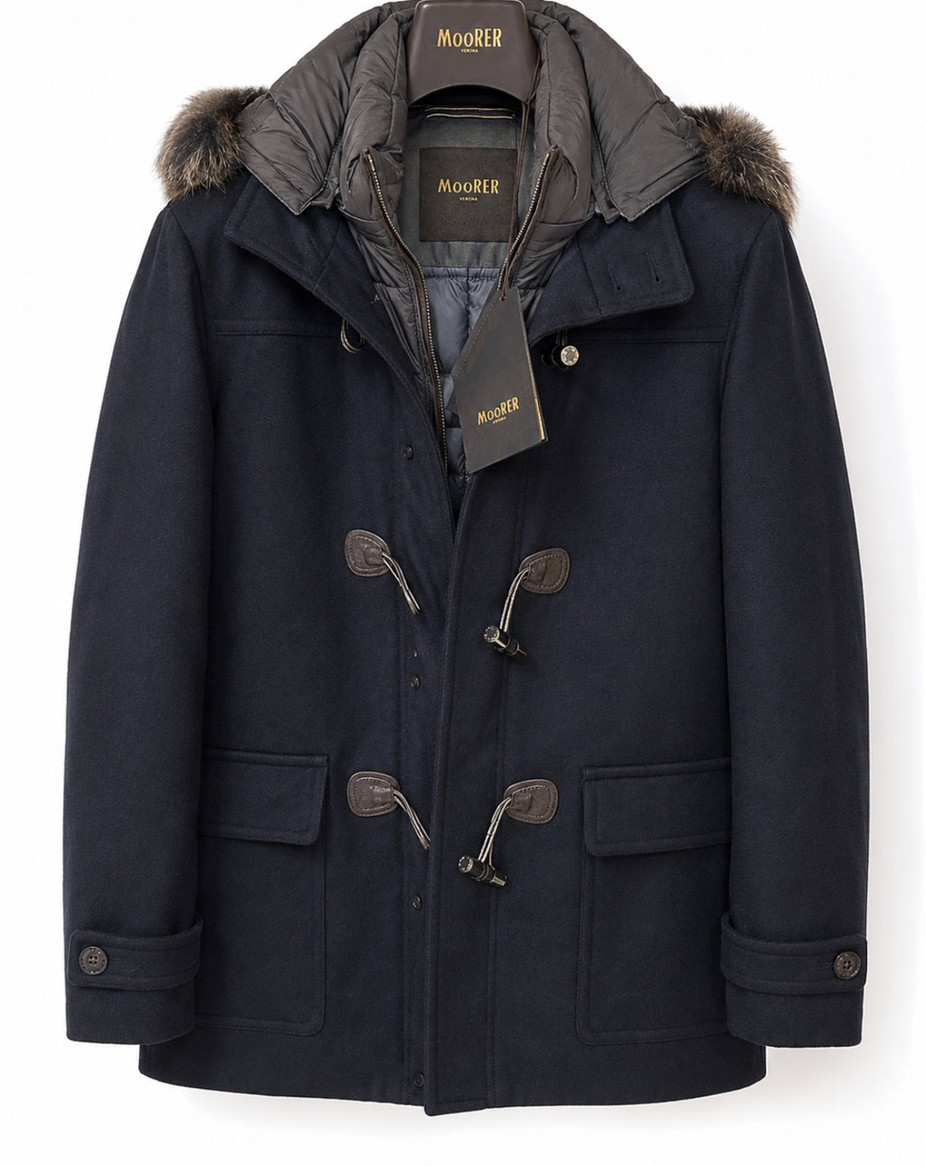 MooRER Rosi Navy Blue Wool Down Filled Coat Size 48/38