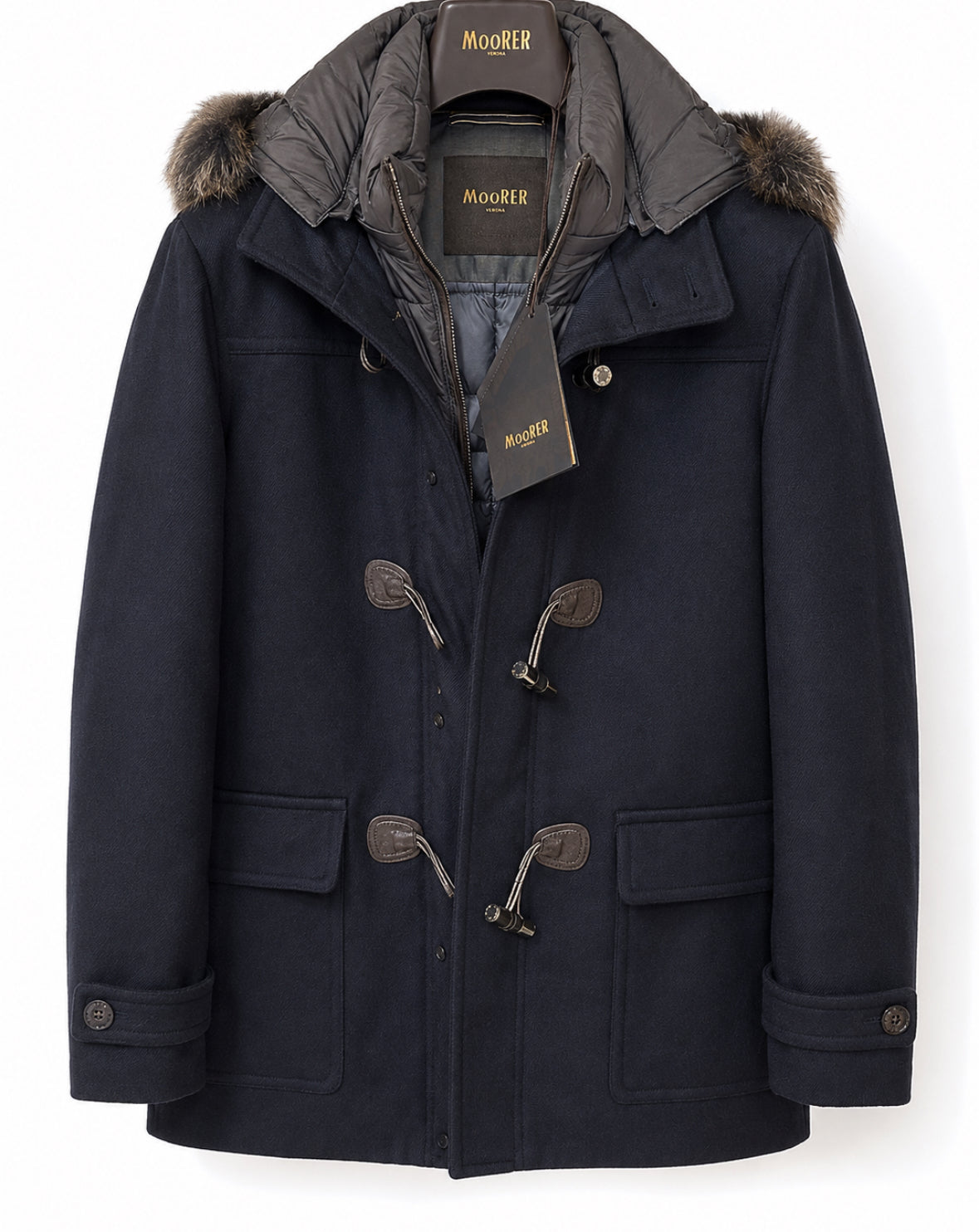 MooRER Rosi Navy Blue Wool Down Filled Coat Size 48/38