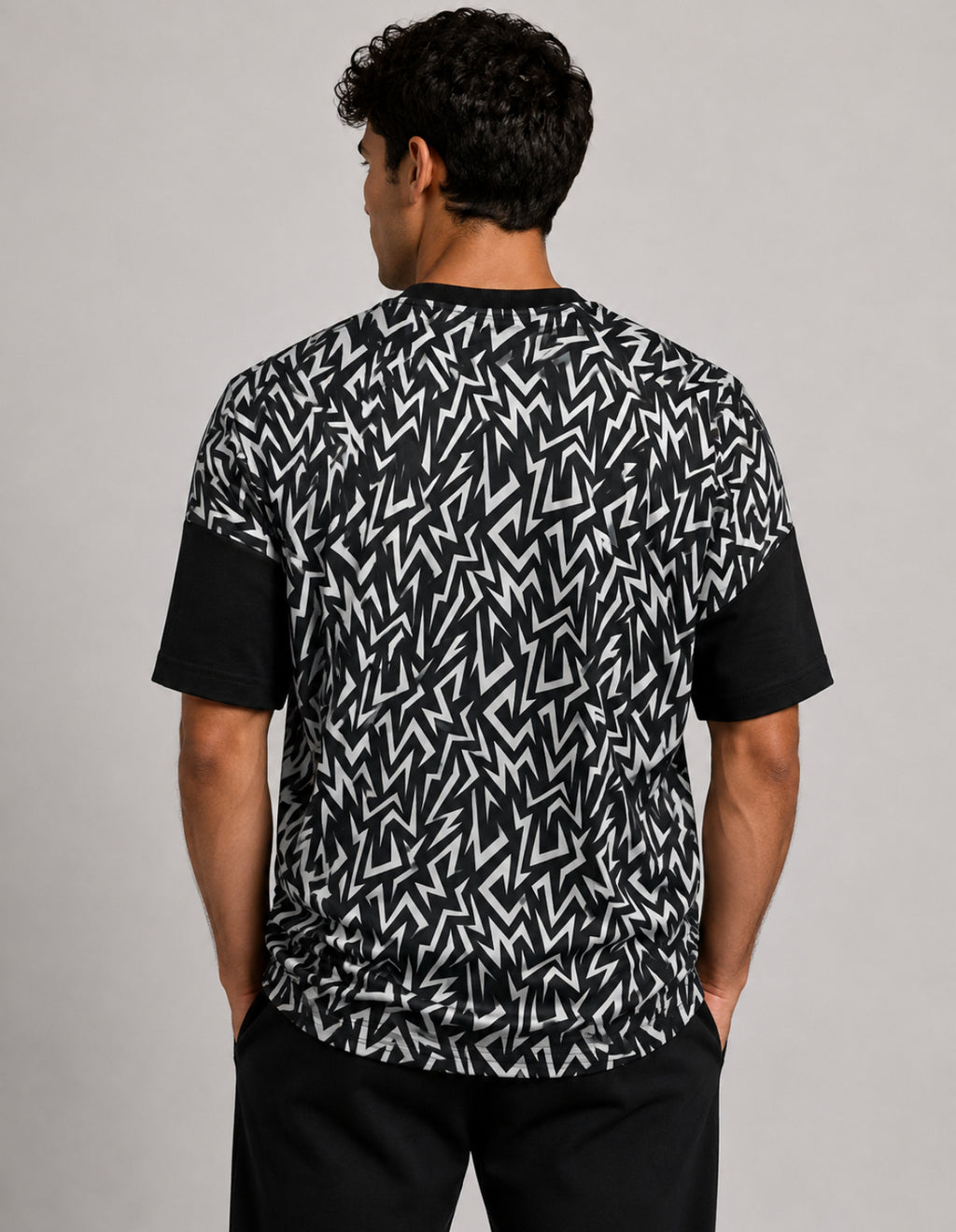 Armani EA7 Black Zig Zag T Shirt