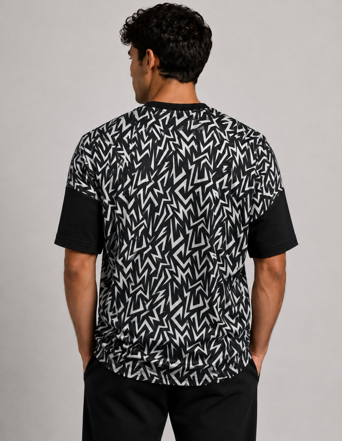 Armani EA7 Black Zig Zag T Shirt