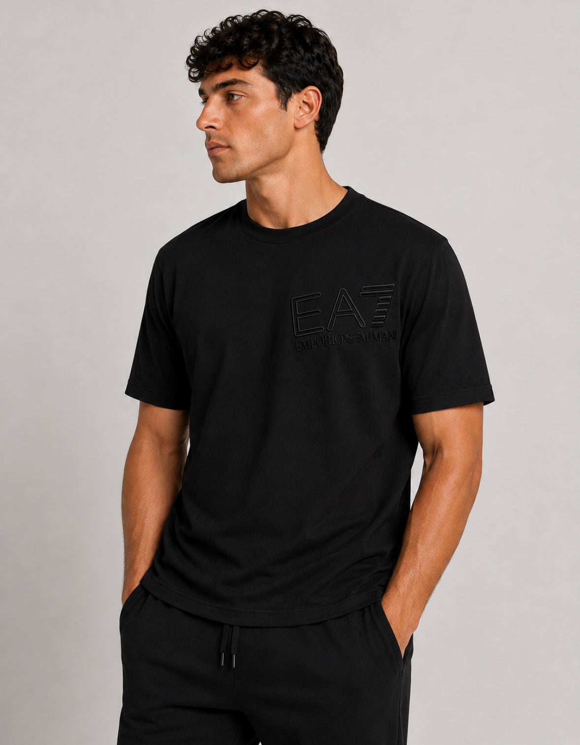 Armani EA7 Black Zig Zag T Shirt
