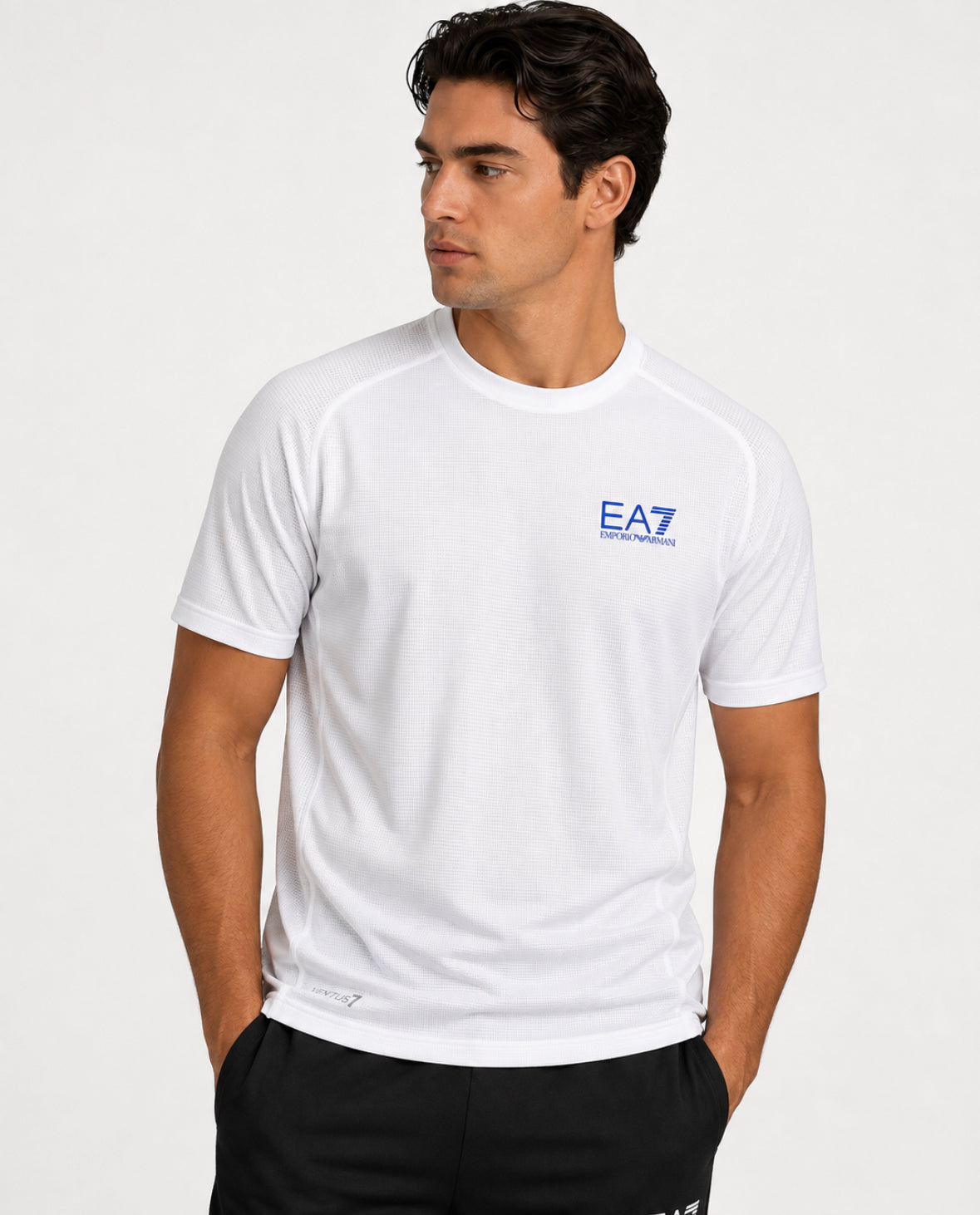 Emporio Armani EA7 White Waffle T Shirt