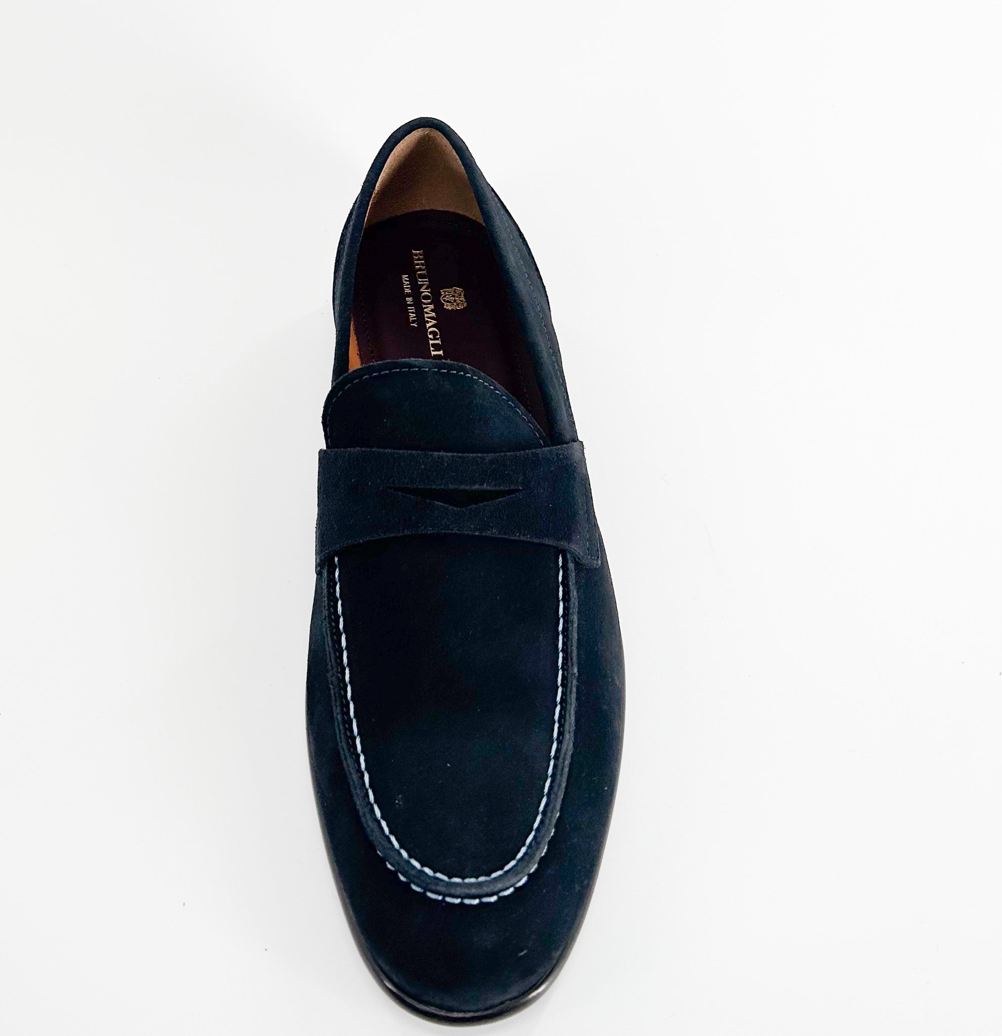 Bruno Magli Silas Navy Suede Leather Loafers