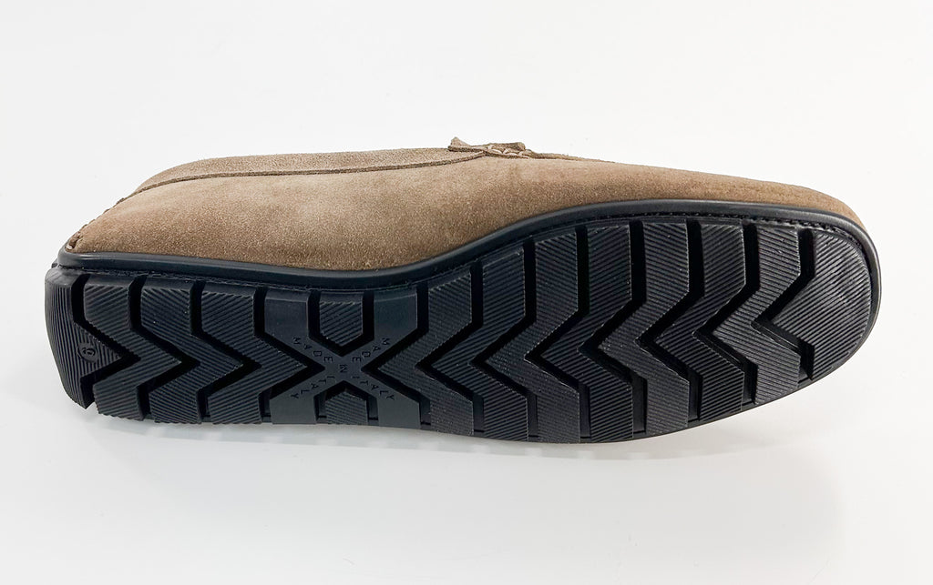 Bruno Magli Xander Taupe Suede Driver Moccasin Shoes