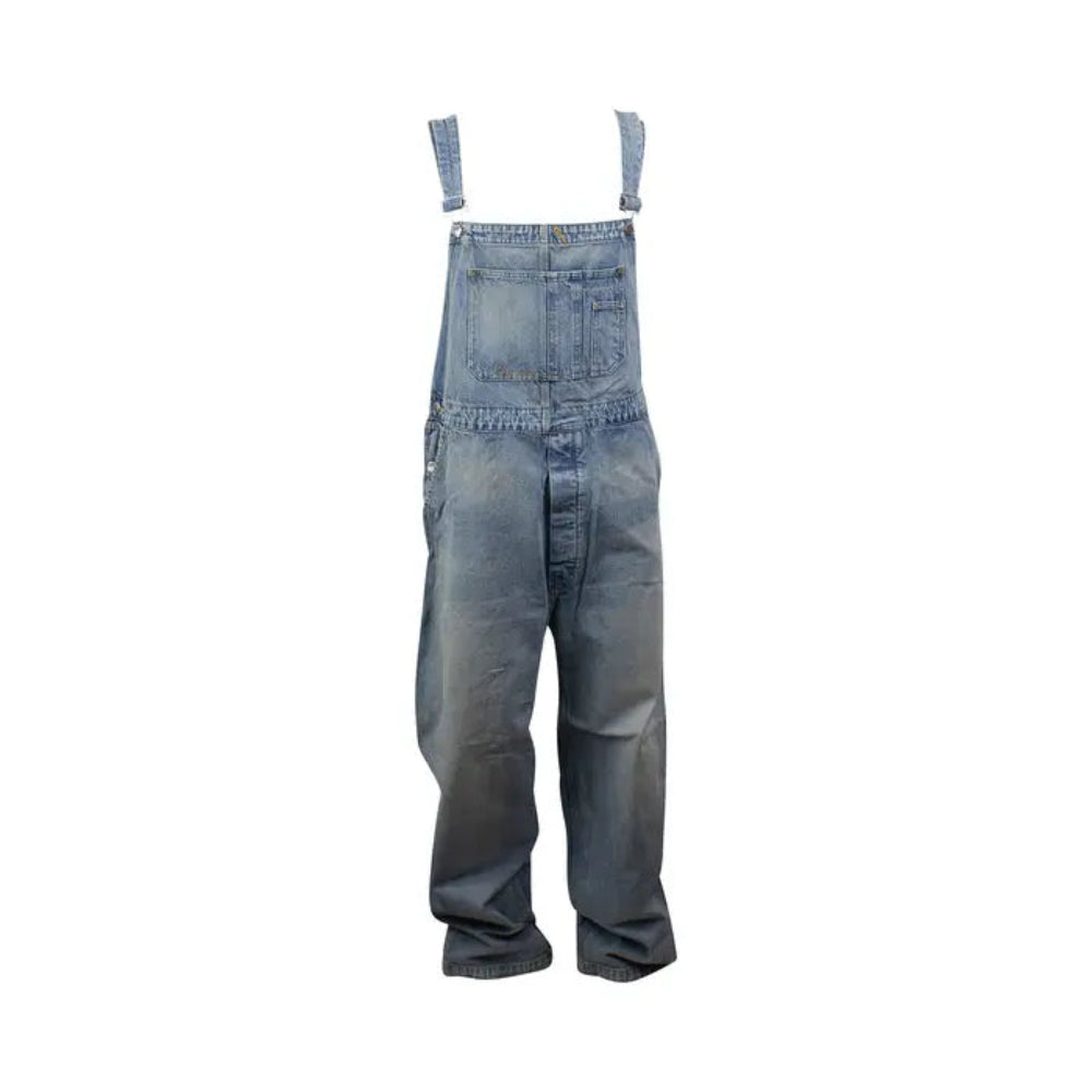 Amiri OVERALLS / WHITE TOPSTITCHING- Clay Indigo / Tobacco